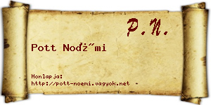 Pott Noémi névjegykártya